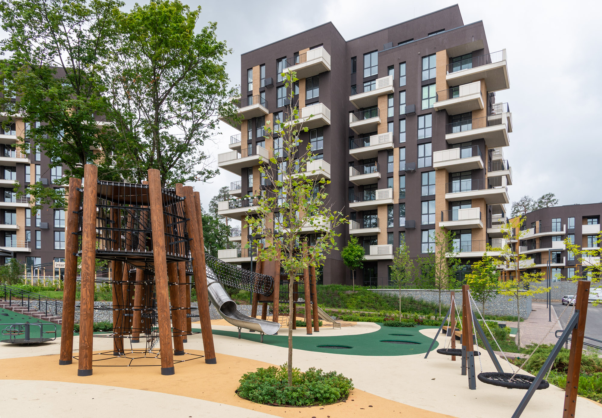 Residential complex among greenery of Svyatoshinsky district